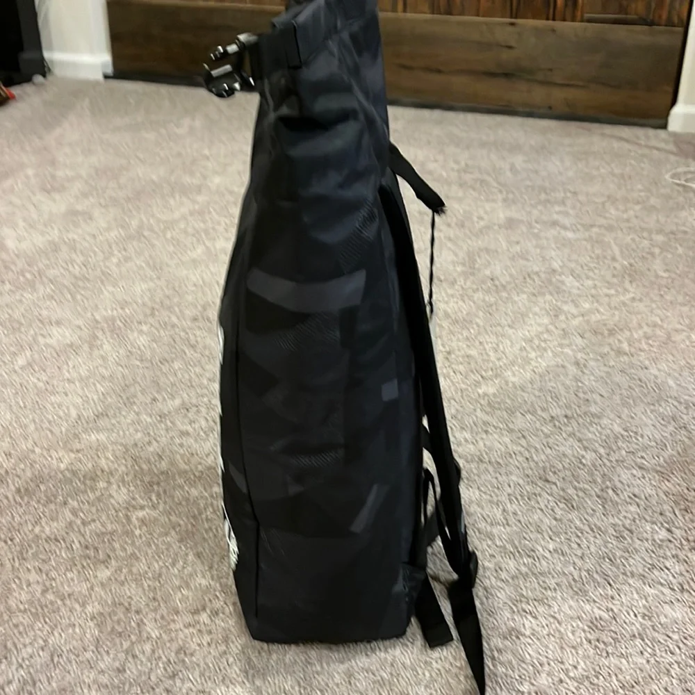Timberland Roll Top Backpack school book bag new black camo 30L